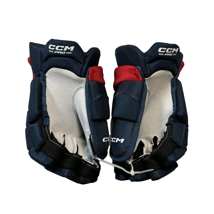 CCM HGQL - Washington Capitals - Pro Stock Hockey Gloves - Garrett Pilon