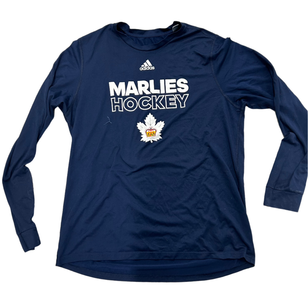 Adidas Team Issued Toronto Marlies Training Long Sleeve Shirt - Player Worn