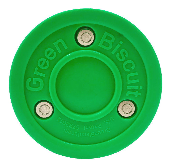 Green Biscuit Hockey Puck