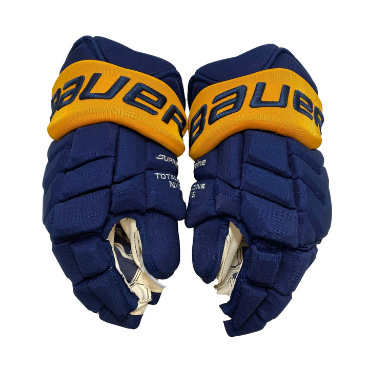 Bauer Supreme TotalOne MX3 - Buffalo Sabres - Pro Stock Hockey Gloves - Mikhail Grigorenko