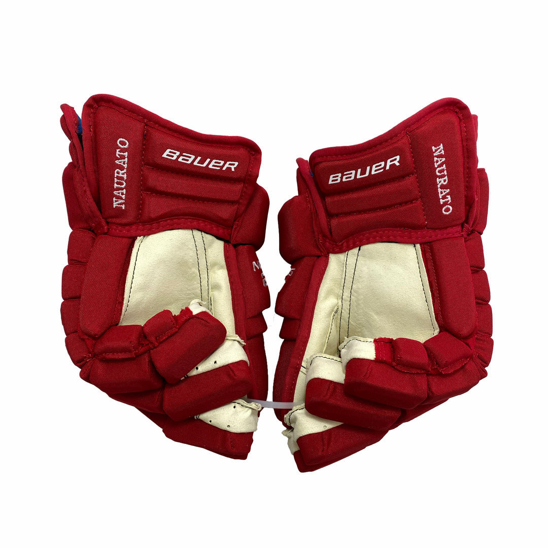 Bauer Nexus 2N Pro - Detroit Red Wings - Pro Stock Gloves - Brandon Naurato