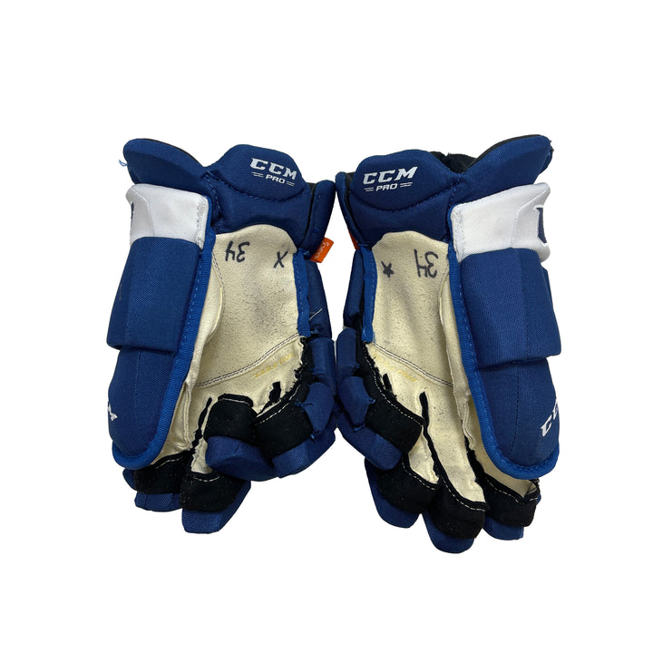 CCM FT1 Toronto Maple Leafs Pro Stock Gloves Game Used - Auston Matthews