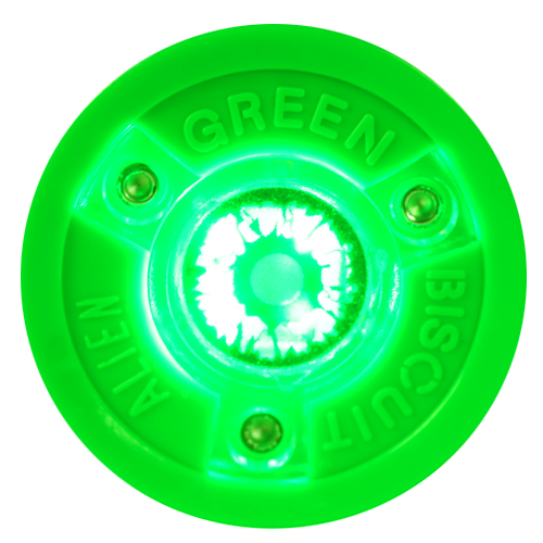 Green Biscuit Hockey Puck